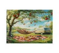 Puzzle da campeggio a forma di topo primaverile, per adulti, 500 pezzi, puzzle in legno panoramico con animali da viaggio per camper, divertenti decorazioni per picnic per l'intrattenimento domestico
