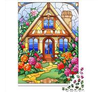 Puzzle Da Collezione 1000 Pezzi in Legno Casetta del villaggio montano, Intrattenimento Creativo Per Adulti E Adolescenti, Esercizio Di Abilità E Pazienza