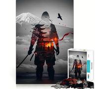 Puzzle da collezione per adulti "Samurai Double Exposure - Paesaggio giapponese" da 1000 pezzi, ideale per stimolare la mente e favorire il relax (50x75cm)