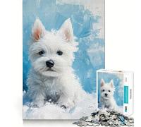 Puzzle da colorare con cucciolo di West Highland White Terrier,1000 pezzi,divertente e senza sbavature,facile da trasportare,ideale per i viaggi (50x75cm)