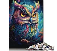 Puzzle da colorare con gufo, giochi stimolanti per famiglie, puzzle in cartone riciclato al 100% per bambini adulti, regalo di compleanno, 1000 pezzi (75x50 cm)