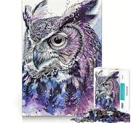 Puzzle da colorare con gufo per adulti, 1000 pezzi, rompicapo per la mente, assemblaggio lento e divertente, regalo perfetto (38x26cm)