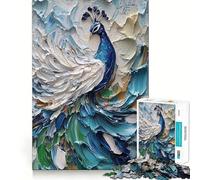 Puzzle da colorare con pavone per ragazzi, 1000 pezzi, rafforza la memoria, allevia la tensione, bordi lisci, sorpresa di Natale (38x52cm)