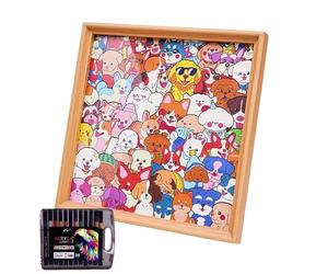 Puzzle da colorare fai da te | Cornice per cani da colorare - Giocattolo di puzzle educativo | Per Bambini Ragazzi Ragazze Collezionisti Famiglia Incontri Serate di Gioco di Natale