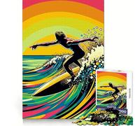 Puzzle da colorare Pop Art Surfing Wpap per adulti, 1000 pezzi, gioco stimolante per la mente, calma e bellezza, pezzo da collezione 50x75cm