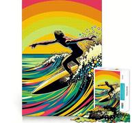 Puzzle da colorare Pop Art Surfing Wpap per adulti, 1000 pezzi, gioco stimolante per la mente, calma e bellezza, pezzo da collezione 50x75cm