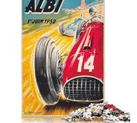 Puzzle da corsa automobilistica del Gran Premio di Albi del 1° giugno 1952, difficile, difficile, 100% in cartone riciclato, per regali di Natale per adulti, 1000 pezzi (75x50 cm).