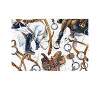 Puzzle da corsa con finimenti per cavalli da 300 pezzi con scatola di imballaggio per adulti - Puzzle in legno