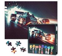 Puzzle da corsa da 1000 pezzi, auto da corsa notturna a velocità su strada, puzzle a doppia esposizione per adulti, 1000 pezzi, puzzle impegnativo impossibile, 49,5 x 69,5 cm