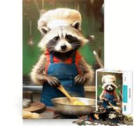 Puzzle da cucina con procione per adulti, 1000 pezzi, rompicapo rilassante, attività di assemblaggio, regalo perfetto (38x52cm)