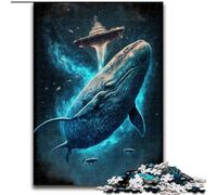 Puzzle da dipingere a forma di balena spaziale per adolescenti, giocattoli avvincenti per la decorazione della casa, stimola l'intelligenza cerebrale (26x38cm)