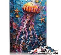 Puzzle da dipingere con calamari e stelle marine, 1500 pezzi, per adulti, puzzle antistress, regalo per adulti, per donne e uomini, 1500 pezzi (85x57 cm)