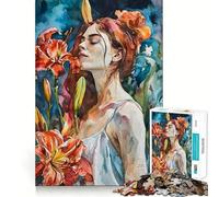 Puzzle da dipingere con fiori per donne,per adulti,1000 pezzi,gioco stimolante per la mente,pezzi precisi e facili da incastrare,attività rilassante di gruppo al chiuso (50x75cm)
