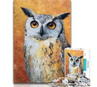 Puzzle da dipingere con gufi, 1000 pezzi per adolescenti, antistress, sfida difficile, regalo per tutta la famiglia (75x50cm)
