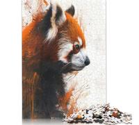 Puzzle da dipingere con il panda rosso per adulti, 1000 pezzi, puzzle per adulti, puzzle per adulti, 1000 pezzi (75x50 cm)