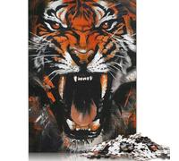Puzzle da dipingere con il ruggito della tigre per adulti e adolescenti, 500 pezzi, puzzle in legno per adulti e adolescenti, attività per famiglie, 500 pezzi (52x38 cm)