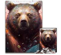 Puzzle da dipingere con l'orso bruno, 1000 pezzi, in cartone, per adulti, regalo perfetto per compleanni, feste, ideale per Natale, 26X38CM/10,23x14,96 pollici.