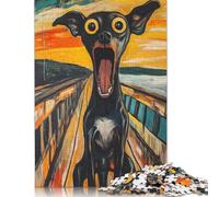 Puzzle da dipingere con l'urlo del cane, 100% cartone riciclato, puzzle di cartone premium per bambini adulti, regali di Halloween, 1000 pezzi (75x50 cm)