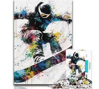 Puzzle da dipingere con sciatori, 1000 pezzi per adolescenti, giochi educativi, decorazioni per la casa, ideali come regalo per tutta la famiglia (38x26cm)