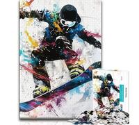 Puzzle da dipingere con sciatori per adolescenti, 1000 puzzle, sfida difficile antistress, tutta la famiglia (38x26cm)