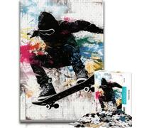 Puzzle da dipingere con sciatori per adulti e adolescenti, gioco stimolante e gioco per famiglie, ideale come regalo per tutta la famiglia, 38x26cm