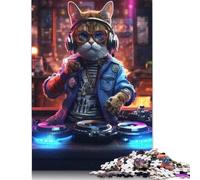 Puzzle da DJ Cyberpunk Cat, 1000 pezzi, giocattolo Relax Challenge, puzzle difficili per donne e uomini, 1000 pezzi (75x50 cm)