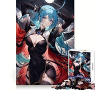 Puzzle da donna dai capelli blu per adulti, 1000 pezzi, stimolante per la mente, per il tempo libero consapevole, per un Natale gioioso (50x75cm)
