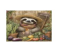 Puzzle da giardinaggio con bradipo primaverile, per adulti, 300 pezzi, puzzle stampati in legno con animali in campagna, decorazioni per la casa