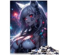 Puzzle da gioco bianco anime volpe, 1000 pezzi, per adulti, puzzle in legno, 1000 pezzi (50 x 75 cm)