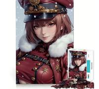 Puzzle da gioco con ragazza anime in uniforme rossa,1000 pezzi,gioco di costruzione,incastro sicuro,divertimento in casa durante le vacanze (50x75cm)