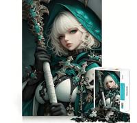 Puzzle da gioco per adulti con ragazza guerriera anime,1000 pezzi,gioco di memoria e allenamento per la mente,taglio preciso,finitura di alta qualità,un modo coinvolgente per passare il tempo libero