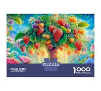 Puzzle da incorniciare"Corbezzolo"da 1000 pezzi con albero da frutto vibrante per adulti,in cartone opaco di alta qualità,per la casa, il tempo libero e le attività in famiglia, 52x38 cm/1000 pezzi