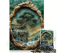 Puzzle da parete con albero bonsai, 1000 pezzi, ideale per ragazzi, un passatempo stimolante e divertente, perfetto come regalo per le feste (38x26cm)