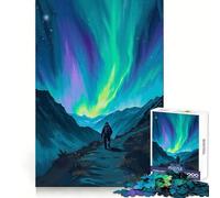 Puzzle da parete con dipinto acrilico raffigurante un'escursione notturna con l'aurora boreale,per adulti,1000 pezzi Allenamento della concentrazione,evasione consapevole,incastro preciso,regalo