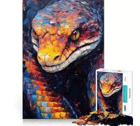 Puzzle da parete con dipinto di serpente e tavolozza per adulti, 1000 pezzi, per rafforzare la memoria, passatempo casalingo, bordi netti, regalo elegante (50x75cm)