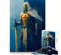 Puzzle da parete con dipinto di un cavaliere templare per adulti, 1000 pezzi Un gioco intelligente per la casa, con tagli precisi Decorazione murale 38x26cm