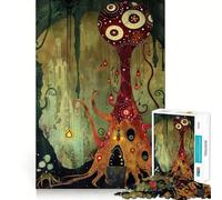 Puzzle da parete con dipinto surreale di una casa sull'albero, ideale per adolescenti, 1000 pezzi Gioco di logica puro, tranquillo, rilassante e dal taglio pulito 38x52cm