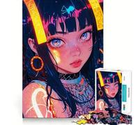 Puzzle da parete con dolce ragazza anime per adulti, 1000 pezzi, gioco stimolante per la mente, divertente e rilassante, con tagli precisi 50x75cm