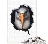 Puzzle da parete con faccia di albatro, 500 pezzi, puzzle in legno, puzzle da 500 pezzi, giocattoli educativi per l'apprendimento, 500 pezzi (52x38 cm)