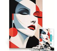 Puzzle da parete con immagine di donna in stile Bauhaus per ragazzi,1000 pezzi,gioco stimolante per la mente,pezzi senza sbavature,taglio netto,facile da imparare,divertimento per tutta la famiglia