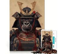 Puzzle da parete con immagine di un gorilla samurai, 1000 pezzi, per adulti, ideale per rafforzare la memoria, per il divertimento di gruppo, con bordi netti ed eleganti (50x75cm)