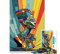 Puzzle da parete con l'immagine di Nefertiti, regina d'Egitto, per adulti, 1000 pezzi, gioco di logica e rilassante, con taglio di alta qualità (38x52cm)