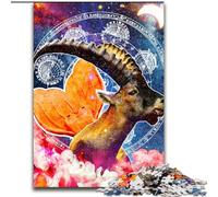 Puzzle da parete con lo zodiaco del Capricorno per adolescenti, 1000 pezzi, adatti dai 14 anni in su, decorazione da parete, regalo di compleanno per Natale (26x38cm)