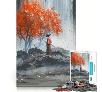 Puzzle da parete con paesaggio samurai per ragazzi, 1000 pezzi, divertente e rilassante, con dettagli nitidi (38x26cm)