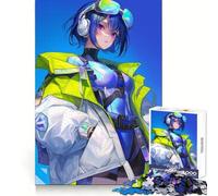 Puzzle da parete con ragazza anime che guarda da lontano, 1000 pezzi, allenamento intelligente, tempo libero felice, taglio perfetto, Natale gioioso (38x52cm)