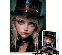 Puzzle da parete con ritratto di donna steampunk per adolescenti, 1000 pezzi, gioco per allenare la mente, attività per la casa, taglio di precisione, decorazione murale 38x52cm