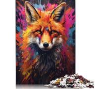 Puzzle da parete con schizzi di graffiti e volpe, rompicapo di carta, puzzle rettangolare per adulti e adolescenti, regali di Natale 1000 pezzi (26x38 cm)