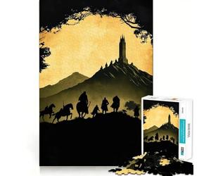 Puzzle da parete con silhouette di guerrieri e torre per adolescenti, 1000 pezzi, gioco per esercizi mentali, attività per la casa, taglio di precisione, decorazione murale 50x75cm