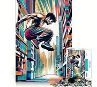 Puzzle da parete Parkour Street Sport Wpap per adulti, 1000 pezzi, gioco di intelligenza e rilassante, di alta qualità, decorazione murale (38x26cm)