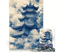 Puzzle da parete per adulti con paesaggio giapponese e pagoda, 1000 pezzi, per ricordare, migliorare, momento di pace, taglio preciso, lista dei desideri di Babbo Natale (38x52cm)